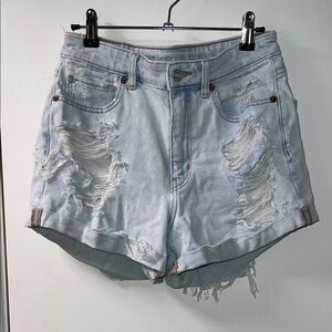 American Eagle Outfitters Distressed Light Blue Jean Shorts